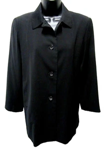 Banana Republic Stretch Größe 6 schwarz Poly Knopfleiste komplett gefüttert Trenchcoat - Bild 1 von 3