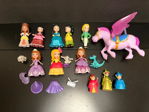 Disney Sofia the First Princess Mini Dolls Figures Lot Fairies Friends Horse Cover