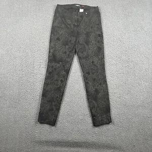 ROBELL Hose Damen UK 10 schwarz Blumen Paisley Slim Fit Stretch Gummibund - Bild 1 von 13