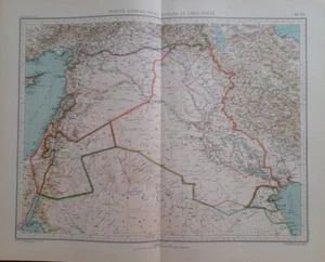 Carta Geografica Mappa con scheda anno 1955 Siria Libano Iraq Israele Giordania - Picture 1 of 2