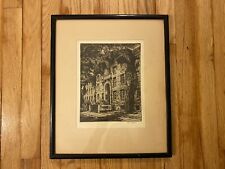 Stafford Little Hall By Gwen Schoyer Framed Etching Wunderly Brothers Pittsburgh