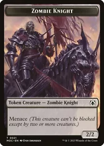Zombie Knight (2/2 Menace) MTG MOM: Commander Token NM x4 - Magic Card - Picture 1 of 1