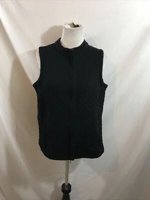 Northcrest 黑色绗缝拉链背心 - 女式 XL,胸围 18 — 第 1/4 张图片