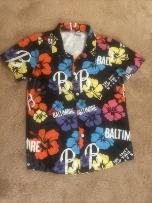 Baltimore Orioles Hawaiian Button-Up Shirt MLB Give Away Men’s Size M 2024 - Image 1 of 4