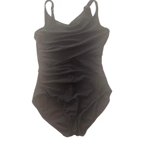 Miraclesuit Black Underwire Mesh Inlay Tummy Control Size 10 Womens One Piece - Picture 1 of 9