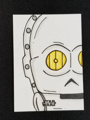 Topps Star Wars Sketch Card C-3PO Bobby Blakey Auto - Image 1 of 2