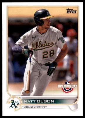 Matt Olson 2022 Topps Opening Day #187 Oakland Athletics - Image 1 of 2