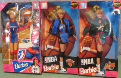 1990's NBA Barbie New York Knicks/Seattle Sonics~WNBA Rebecca Lobo Dolls~NRFB - Image 1 of 4