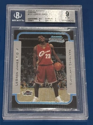 2003-04 Bowman дебютанты и звезды - дебютанты Леброн Джеймс #123 хром (RC) - BGS 9 - Изображение 1 из 2
