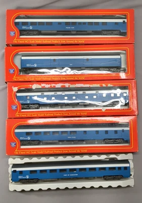 Coches de pasajeros Big-Sky escala HO IHC 5 GREAT NORTH lado liso pintura azul Foto 1 de 4