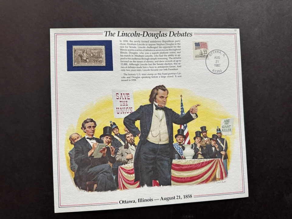 1980s US History Event Panel(073) +The Lincoln-Douglas Debate #1115 +08-21-1858 - Image 1 of 1