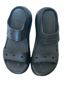Sandalia Crocs Unisex Clásica Crush Plataforma Negra Dos Correas Usada en Excelente Condición Mujer’s 9/Hombre 7 - Imagen 1 de 5
