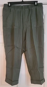 Coldwater Creek Pull On Lyocell Pant NWT SZ 18 NWT Olive Green 4-Pocket SideTrim - Picture 1 of 9