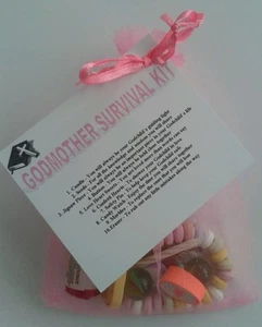 GODMOTHER Survival Kit Christening Baptism Thank you Gift for Godparents 1st P - Picture 1 of 2