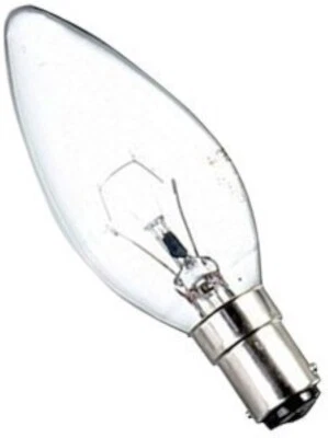 10 x 25W SBC B15 Clear Candle Light Bulbs