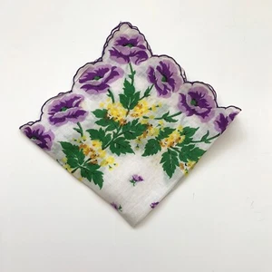 Pañuelo de Dama de honor floral púrpura boda casa de campo núcleo reliquia vintage - Imagen 1 de 3