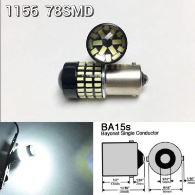 1156 BA15S 7506 1141 3497 P21W Luz Señal Trasera Blanca 78 SMD Bombilla LED K1 H Foto 1 de 2