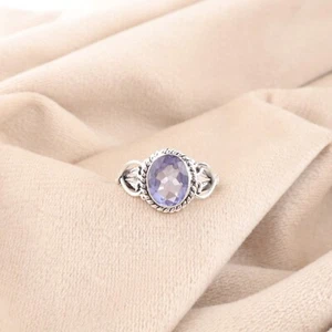 Iolite Gemstone 925 Sterling Silver Jewelry Handmade September Birthstone Ring - Picture 1 of 8