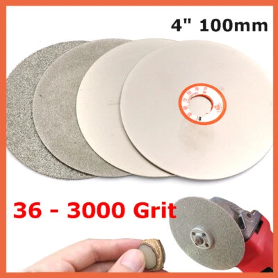4" 100mm Diamond Coated Flat Lap Wheel Grinding Polish Disc Disk 36 - 3000 Grit - Image 1 of 4
