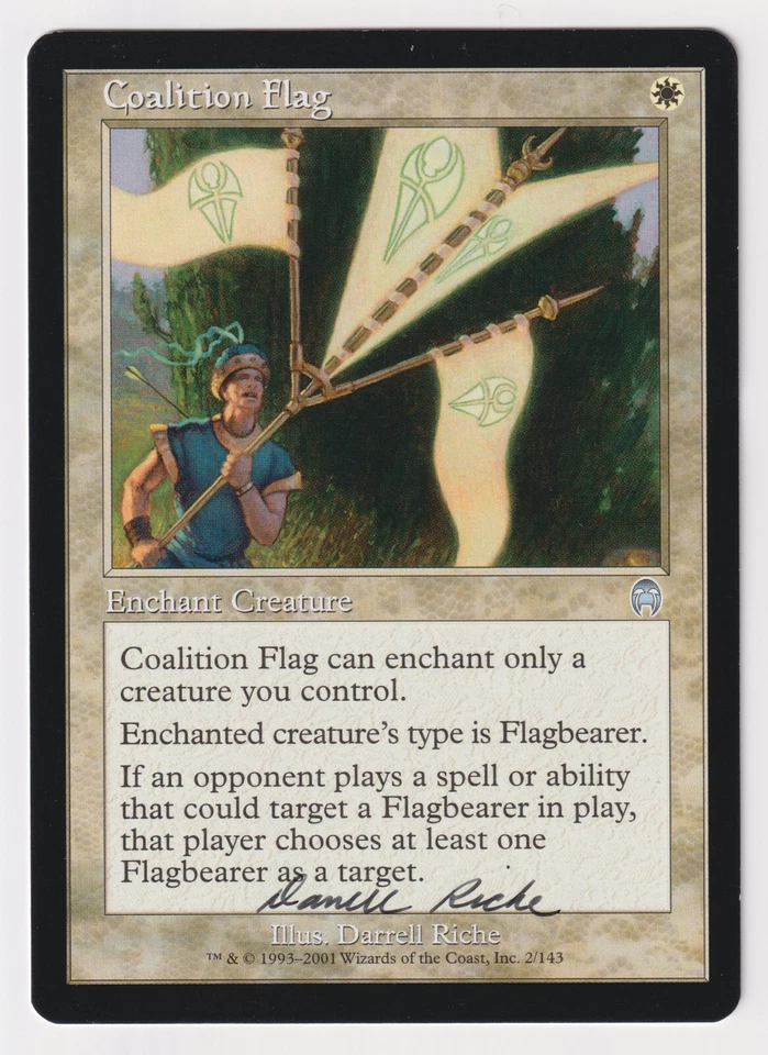 Signed Coalition Flag Proof HP Apocalypse Artist Darrell Riche 2001 MTG Magic AP - Image 1 of 2