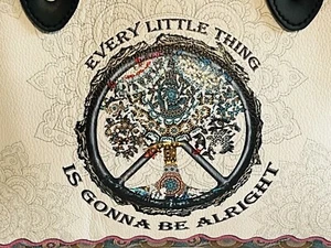 BFlairs EVERY LITTLE THING IS GONNA BE ALRIGHT Leather Purse Bag Tote Bob Marley - Picture 1 of 11