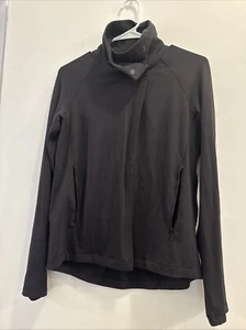 Cute! Iviva Girls Black 4 Button Neck Long Sleeve Shawl Top Size 12 Pockets - Picture 1 of 8
