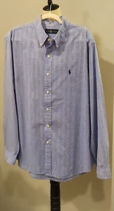 Ralph Lauren Men's Blue Plaid Button Down Shirt Cotton XL - Picture 1 of 10