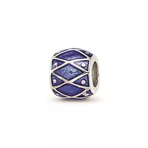 Reflection Beads Sterlingsilber Blau Emaillierte Diamant & Punkte Muster Perlen - Bild 1 von 3