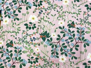 Klippan Yllefabric Blackthorn 100% cotton broadcloth fabric pink floral Scandi - Picture 1 of 5