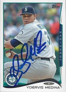 Yoervis Medina Seattle Mariners 2014 Topps Update Signed Card