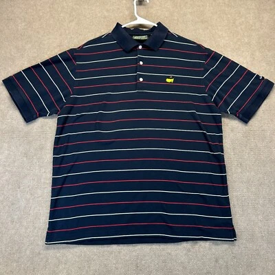 Camisa Polo Masters Collection Para Hombre Mediana/Grande Negra Rayas Mercerizada Pima y2k Foto 1 de 4