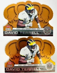 Lot of 2 - 2001 Pacific Crown Royale Rookie Jumbos David Terrell #19 No. /499 - Picture 1 of 4