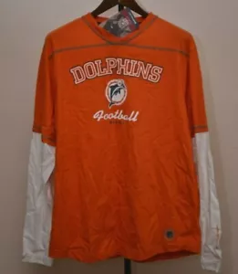 MIAMI DOLPHINS LONG SLEEVE DRI-FIT SHIRT Mens Large NEW! REEBOK NFL - Picture 1 of 7