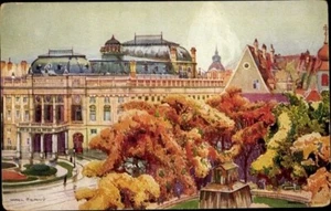BRATISLAVA, Slovakia, ARTIST K. Cerny PC; Castle, Colourful Garden, Exc. - Picture 1 of 2