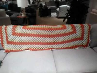 AFGANO CROCHET - NARANJA, AMARILLO Y BLANCO Foto 1 de 2