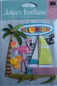 Jolee's Florida Scrapbook Stickers Palm Tree Flamingo Sailboat NIP SPJE014 - Picture 1 of 1