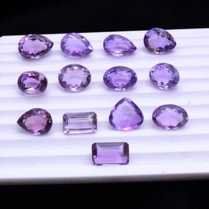 VVS 13 Pcs Natural Amethyst Dazzling Purple 13mm-15mm Untreated Gemstones Lot - Picture 1 of 8