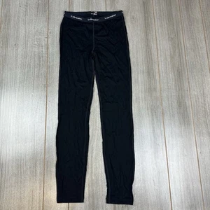 Icebreaker Base Layer Pants Boys 12 Merino Wool Black - Picture 1 of 7