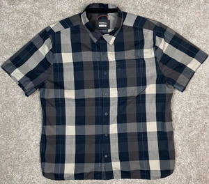 Merrell Shirt Plaid Short Sleeve Button Up Outdoor Hike Camp Men’s Size L - Picture 1 of 8