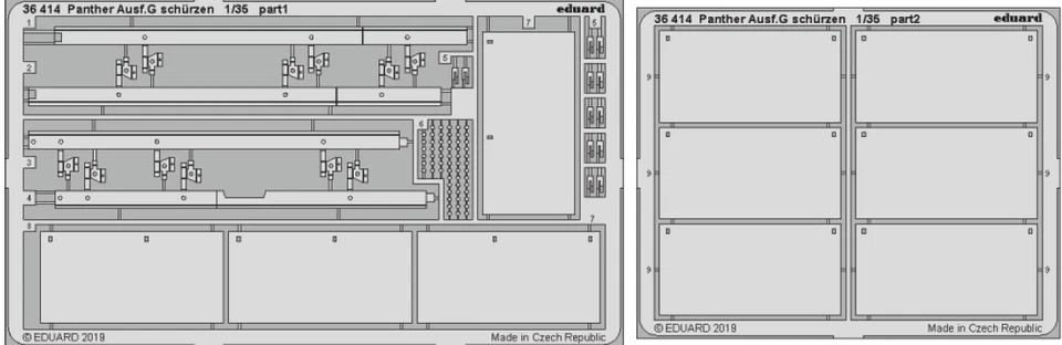 Eduard 36414 1/35 Armor- Panther Ausf. G Schurzen per Acy - Immagine 1 di 1