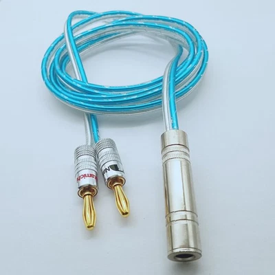 6.35mm 1/4" TRS Female to 4mm Bananas Plug Audio Speaker amplifier cable 1~16FT - Image 1 of 2