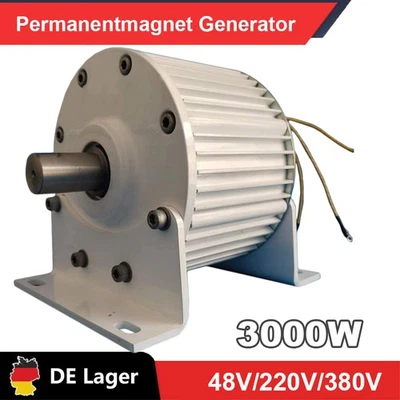 DE 3000W 220VAC 3 Phasen Permanentmagnet Generator 500U/min DIY Windgenerator - Bild 1 von 4