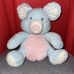 Vtg Dan Dee Pastel Teddy Bear Mouse Terry Cloth Rattle Stars Stuffed Animal - Picture 1 of 12
