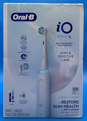Cepillo de dientes electrónico Oral-B iO Series 4 encías y cuidado sensible blanco TOTALMENTE NUEVO - Imagen 1 de 4