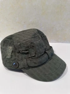 David and Young Womens Army Green Button Embellished Cadet Hat Style ACD109 - Picture 1 of 7