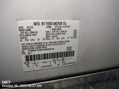 PASSANGER DASH AIR BAG 2013-2019 FORD EXPLORER Foto 1 de 4