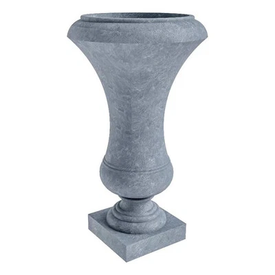 LeisureMod Daisy Indoor and Outdoor Rectangular Fiberstone Planter in Gray - Image 1 of 4