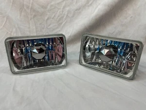 4" X 6" Square Cut Clear Sealed Beam Headlights Head Lamps Left+Right Pair - Picture 1 of 9