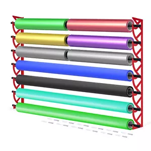 Vinyl Rolls Rack Wall Mounted Display Storage Tool with 180CM Pole Film Holder - Bild 1 von 8