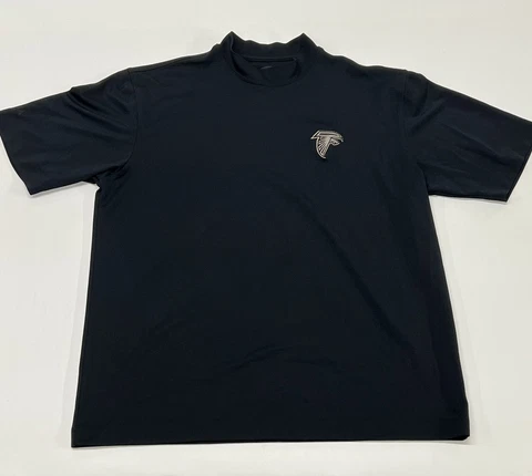 Atlanta Falcons Shirt Mens Large Greg Norman Shark Black Mock Neck NFL Football Cover